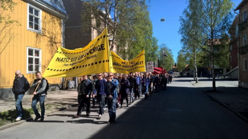 Demonstration mot Värdlandsavtalet