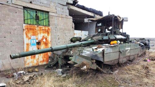 Övergiven rysk stridsvagn