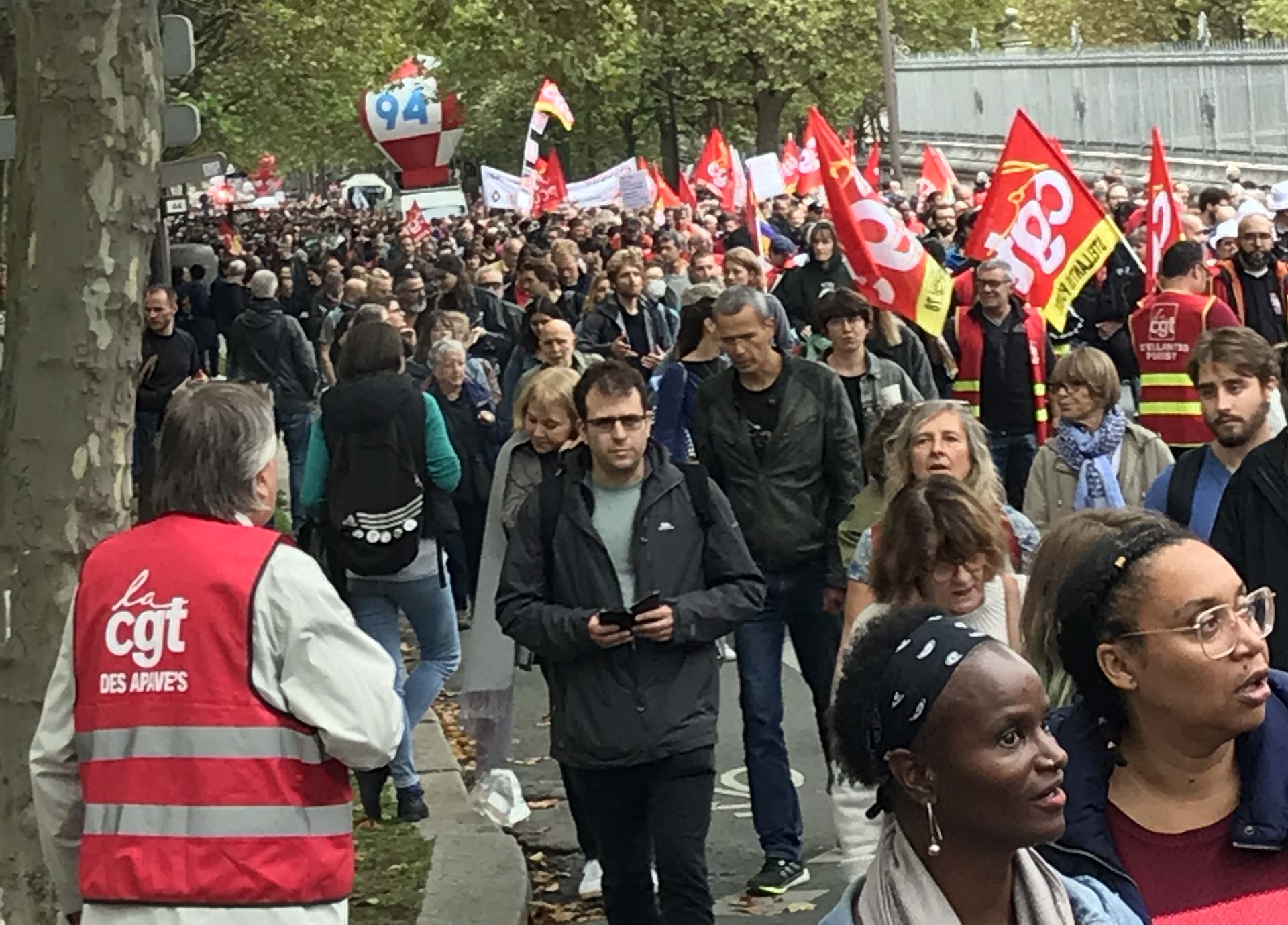 Facklig demonstration i Paris