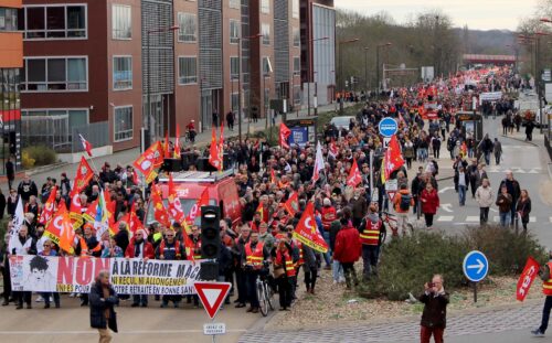 Demonstration mot försämrade pensioner i Frankrike