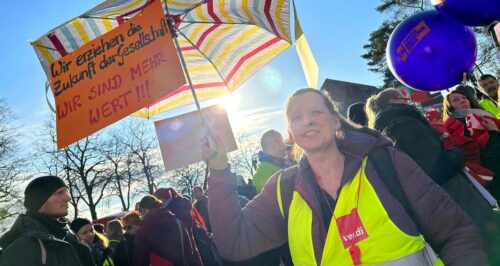 Strejkande tyska arbetare