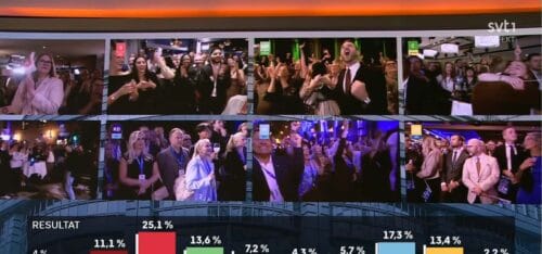 Bild från SVT:s valvaka