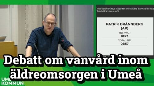 Patrik Brännberg debatterar på kommunfullmäktige