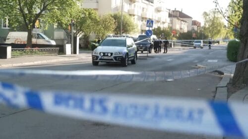 Polisavspärrning i Uppsala