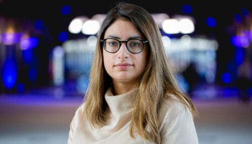 Vänsterpartiets ordförande Nooshi Dadgostar